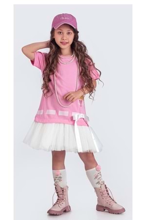 Tütü Etekli Yazlık Penye Kız Çocuk Spor Elbise M00703