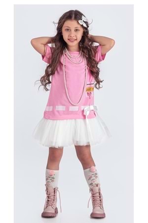 Tütü Etekli Yazlık Penye Kız Çocuk Spor Elbise M00703