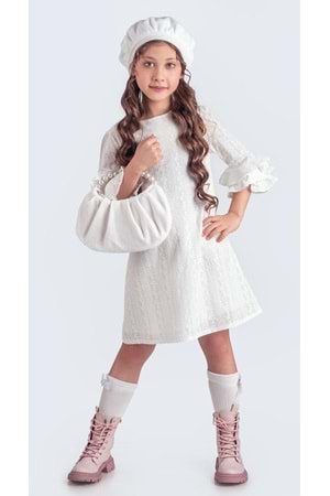 Miss Clarice Kız Çocuk Fransız Bere, Çanta, Çorap Ve Elbise Takım M00704