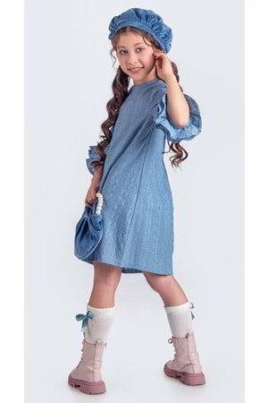 Miss Clarice Kız Çocuk Fransız Bere, Çanta, Çorap Ve Elbise Takım M00704