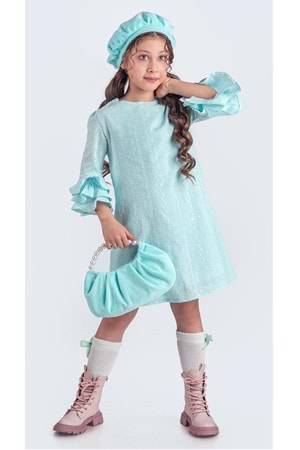 Miss Clarice Kız Çocuk Fransız Bere, Çanta, Çorap Ve Elbise Takım M00704