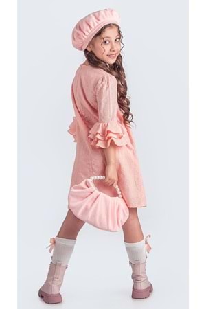 Miss Clarice Kız Çocuk Fransız Bere, Çanta, Çorap Ve Elbise Takım M00704