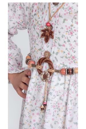 Müslin Kumaş Kız Çocuk Uzun Kol Tesettür Elbise M00705