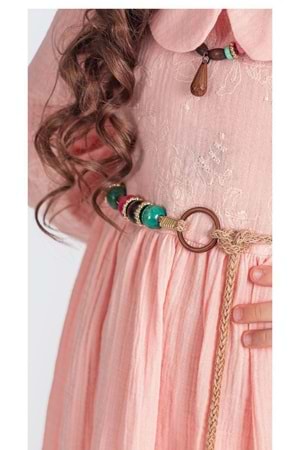 Müslin Kumaş Kız Çocuk Uzun Kol Tesettür Elbise M00705