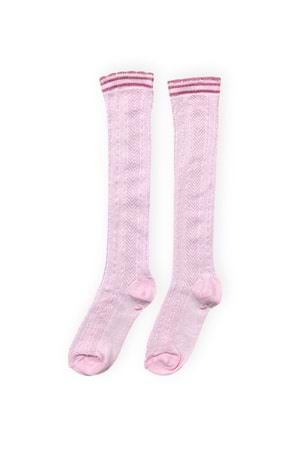 Kız Çocuk Desenli Diz Altı Çorap M00709