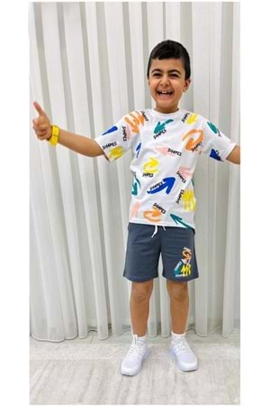 Erkek Çocuk Baskılı Şortlu Yazlık Takım M00710