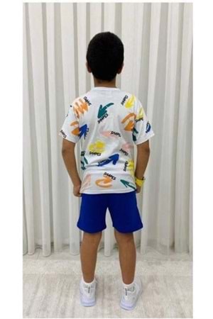 Erkek Çocuk Baskılı Şortlu Yazlık Takım M00710