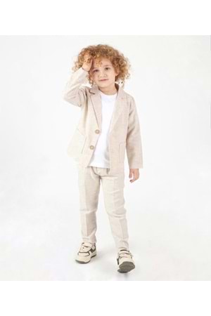 Ceketli Tişörtlü Erkek Çocuk Keten Damatlık Takım M00714