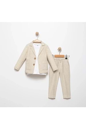 Ceketli Tişörtlü Erkek Çocuk Keten Damatlık Takım M00714