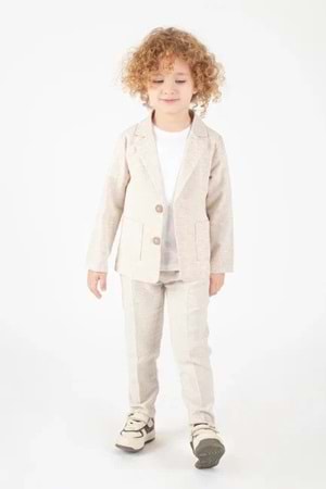 Ceketli Tişörtlü Erkek Çocuk Keten Damatlık Takım M00714