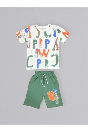 Baskılı Erkek Çocuk Tişört Şortlu Takım M00715