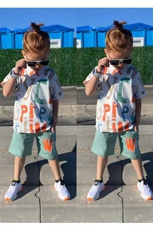 Baskılı Erkek Çocuk Tişört Şortlu Takım M00715