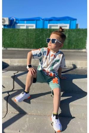 Baskılı Erkek Çocuk Tişört Şortlu Takım M00715