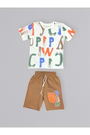 Baskılı Erkek Çocuk Tişört Şortlu Takım M00715