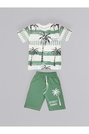 Baskılı Erkek Çocuk Tişört Şortlu Takım M00715