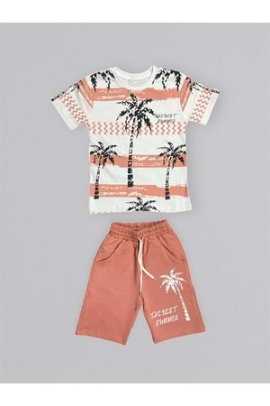 Baskılı Erkek Çocuk Tişört Şortlu Takım M00715
