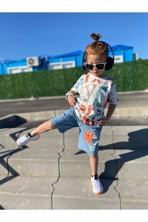 Baskılı Erkek Çocuk Tişört Şortlu Takım M00715