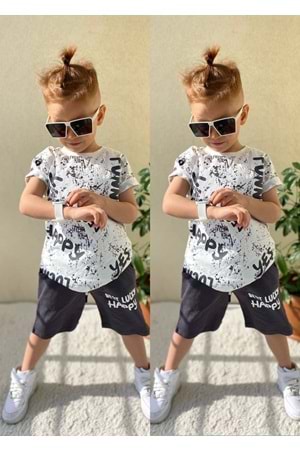 Baskılı Erkek Çocuk Tişört Şortlu Takım M00715