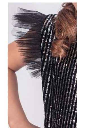 Pul Payet Katkat Tütü Etekli Kız Çocuk Elbise M00722