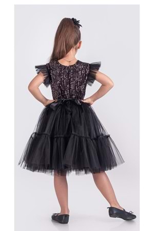 Pul Payet Katkat Tütü Etekli Kız Çocuk Elbise M00722