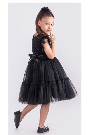 Pul Payet Katkat Tütü Etekli Kız Çocuk Elbise M00722