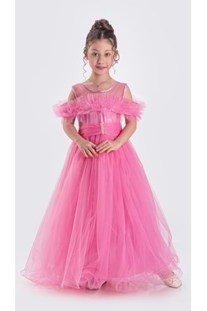 Uzun Etek Kız Çocuk Robası Şifon Abiye M00723