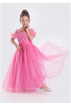 Uzun Etek Kız Çocuk Robası Şifon Abiye M00723