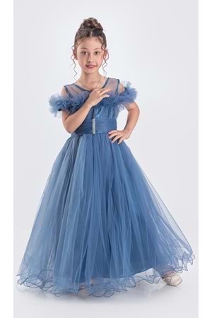 Uzun Etek Kız Çocuk Robası Şifon Abiye M00723