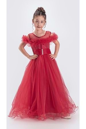 Uzun Etek Kız Çocuk Robası Şifon Abiye M00723