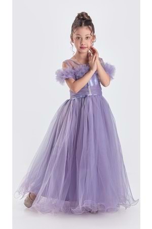 Uzun Etek Kız Çocuk Robası Şifon Abiye M00723