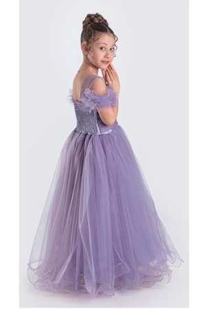 Uzun Etek Kız Çocuk Robası Şifon Abiye M00723