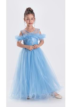 Uzun Etek Kız Çocuk Robası Şifon Abiye M00723