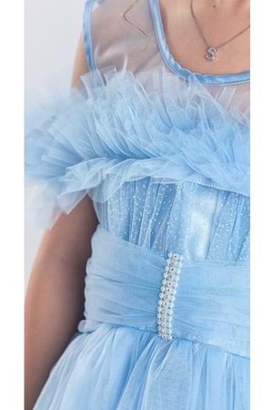 Uzun Etek Kız Çocuk Robası Şifon Abiye M00723