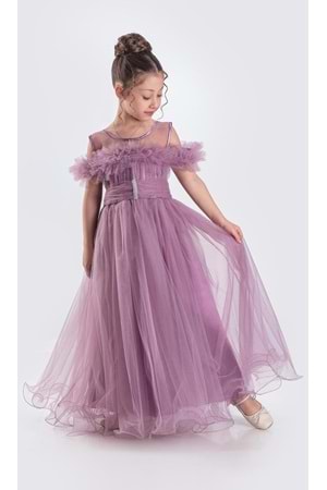 Uzun Etek Kız Çocuk Robası Şifon Abiye M00723