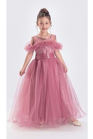 Uzun Etek Kız Çocuk Robası Şifon Abiye M00723