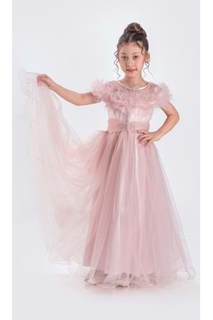 Uzun Etek Kız Çocuk Robası Şifon Abiye M00723