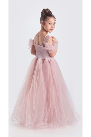 Uzun Etek Kız Çocuk Robası Şifon Abiye M00723