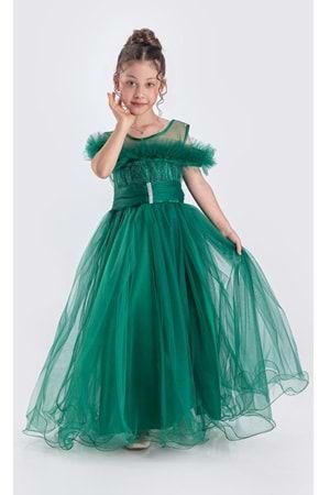 Uzun Etek Kız Çocuk Robası Şifon Abiye M00723