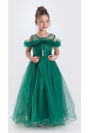 Uzun Etek Kız Çocuk Robası Şifon Abiye M00723