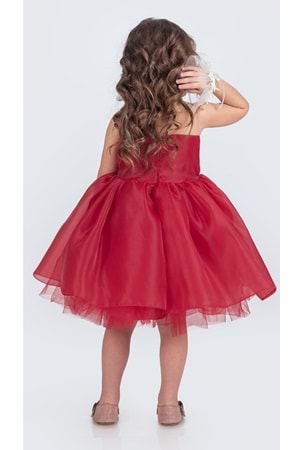 Karolin Robası Çiçekli Bilekli Aksesuarlı Kız Çocuk Abiye Elbise M00724