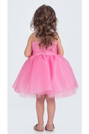 Karolin Robası Çiçekli Bilekli Aksesuarlı Kız Çocuk Abiye Elbise M00724