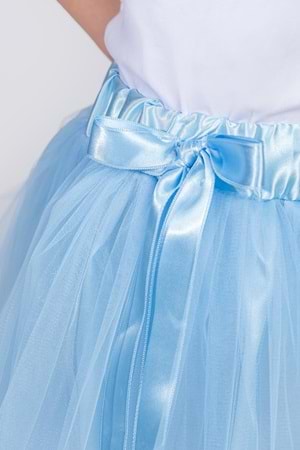 Saten Şeritli Tütü Kız Çocuk Etek M00728