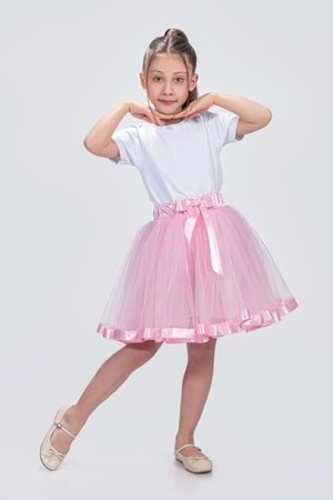 Saten Şeritli Tütü Kız Çocuk Etek M00728