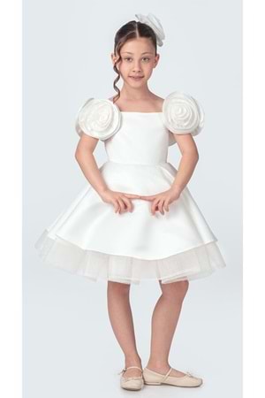 Fanari Krep Saten Gren Destekli Kız Abiye M00735