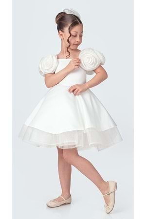 Fanari Krep Saten Gren Destekli Kız Abiye M00735