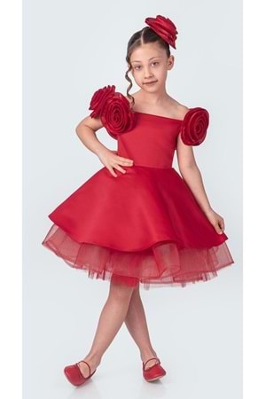 Fanari Krep Saten Gren Destekli Kız Abiye M00735