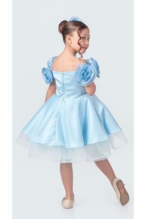 Fanari Krep Saten Gren Destekli Kız Abiye M00735