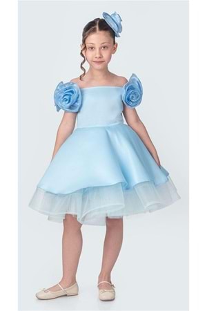 Fanari Krep Saten Gren Destekli Kız Abiye M00735