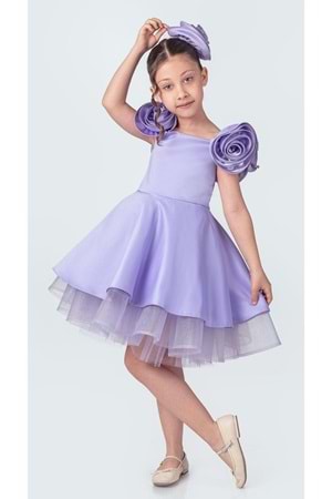 Fanari Krep Saten Gren Destekli Kız Abiye M00735