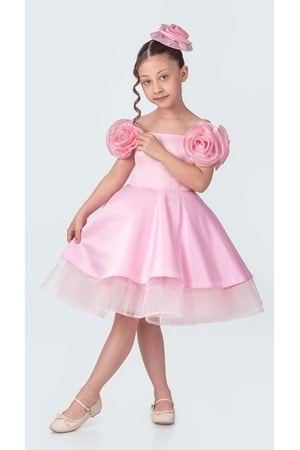 Fanari Krep Saten Gren Destekli Kız Abiye M00735